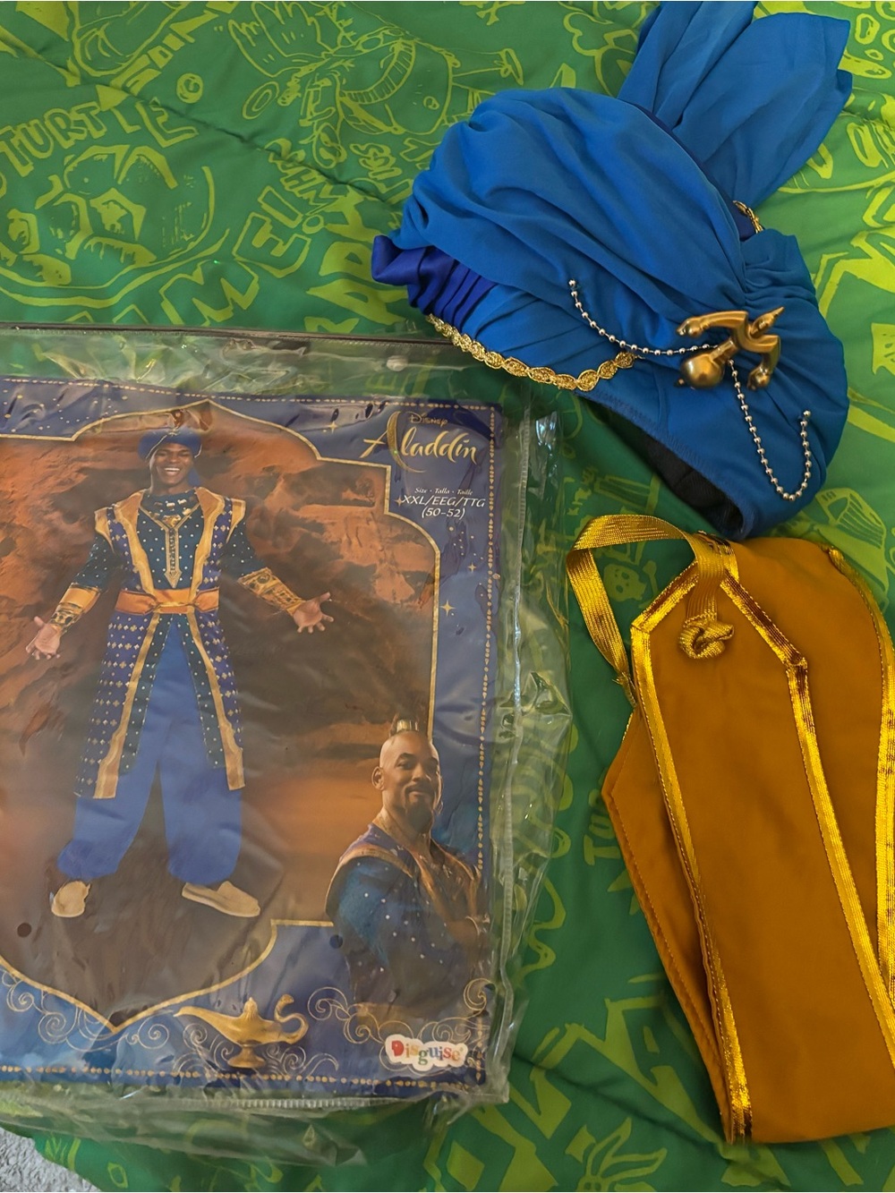 Blue and Gold Genie Adult Costume - Aladdin Inspired XXL